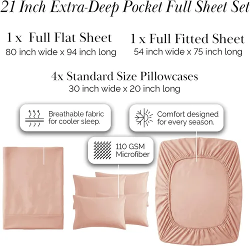 Miniatura 257 de Southshore Fine Living, Inc. Juego de 7 piezas de sábanas King divididas para cama ajustable, juego de sábanas King divididas con bolsillo de 21