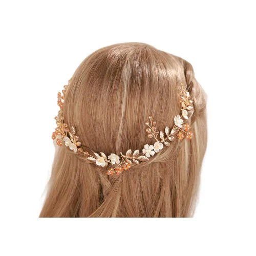 Aimimier Diadema bohemia con hojas de flores y perlas de cristal para mujeres y niñas, 1 recuento (paquete de 1), Metal Cristal