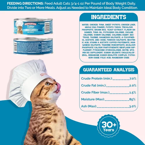 Miniatura 2 de Beefeaters Tuna Chunk in Salsa - Comida húmeda para gatos de 3 onzas (paquete de 24) Alimento húmedo para adultos con taurina, comida húmeda
