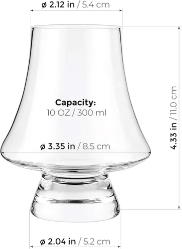 Miniatura 6 de Juego de 4 vasos de cristal de whisky bourbon - Vasos de degustación de borde estrecho - Hecho a mano - Bueno para brandy escocés de coñac - 9