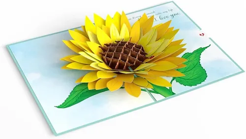 Miniatura 5 de Lovepop Tarjeta desplegable diaria para ella y él – Tarjetas de felicitación 3D para niños, niñas, hombres y mujeres – Para mi esposa girasol