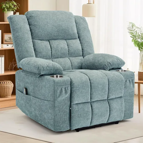 Miniatura 18 de Korser Sillón reclinable giratorio de 360° con mecedora para adultos, sillón reclinable con masaje y calefacción para guardería, silla de columpio
