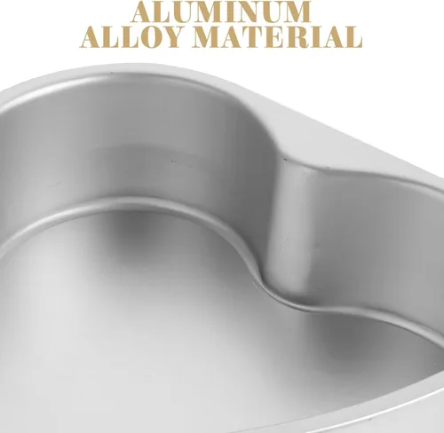 Miniatura 3 de Kichvoe Molde de aluminio antiadherente con forma de corazón de 8 pulgadas con parte inferior extraíble para San Valentín, cumpleaños, hornear