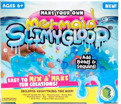 Miniatura 8 de SLIMYGLOOP crea tu propio kit de sirena por Horizon Group USA, mezcla y crea estiramiento, esponjoso, pegajoso, masilla, lentejuelas brillantes