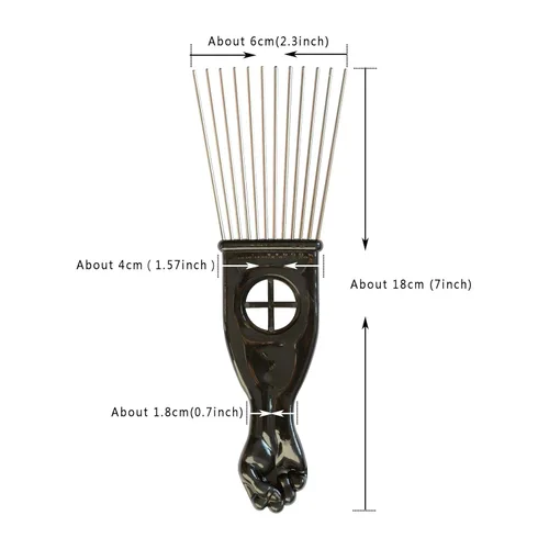 Miniatura 3 de Peines de metal para el cabello, 3 unidades, peine de púas afro, peine de dientes anchos, peine para peluquería, herramienta de peinado