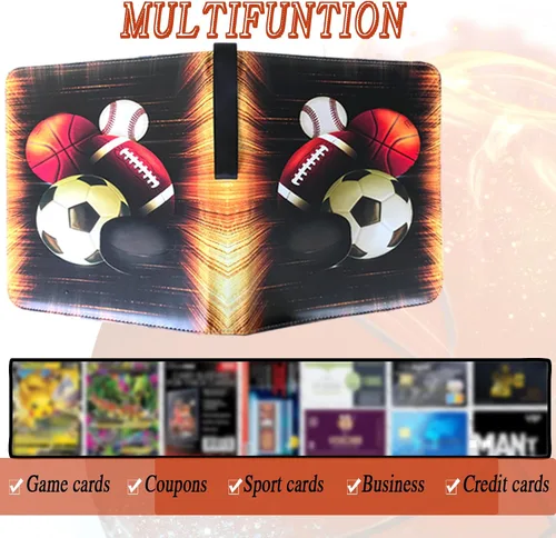 Miniatura 6 de Álbum para Tarjetas de Intercambio, Carpeta para Tarjetas Deportivas de 9 Bolsillos con 50 Fundas Compatibles con 900 Tarjetas Deportivas, Carpeta