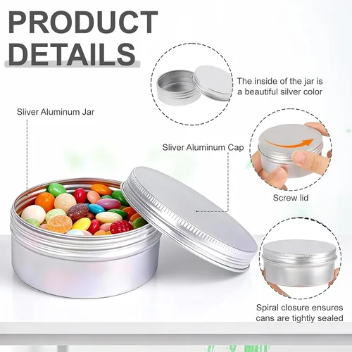 Miniatura 4 de 20 unidades de 0.2 fl oz 0.17 onzas pequeñas de metal vacío de acero de aluminio latas latas botella deslizante caja de contenedores cosméticos