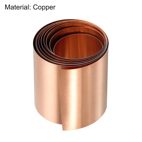 Miniatura 3 de uxcell Rollo de hoja de cobre, placa 3,280.8 ft m x 131.2 ft m x 0.2 ft m de la hoja del metal
