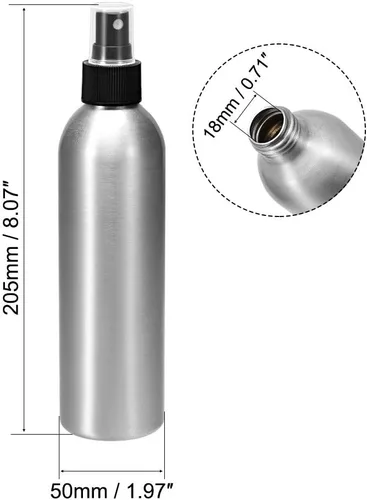 Miniatura 2 de uxcell 2 botellas de aerosol de aluminio de 8.5 oz/8.5 fl oz con pulverizador de niebla fina negra, botella de viaje vacía recargable para cocina
