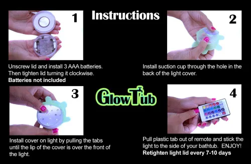 Miniatura 6 de Luz LEDES sumergida que cambia de color por control remoto para tina o spa - Funciona con batería