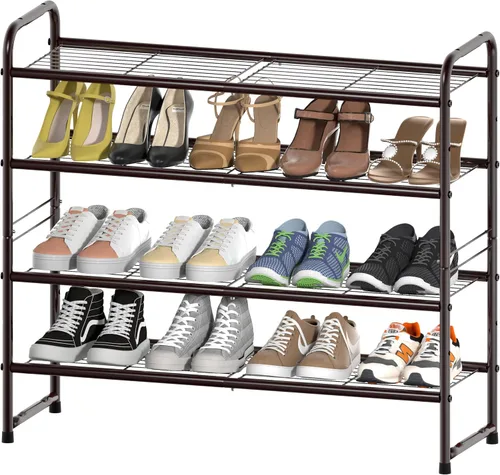 Miniatura 21 de SUFAUY - Estante para zapatos apilable de 2 niveles, zapatero para entrada, con gran capacidad, organizador de calzado para dormitorio, rejilla