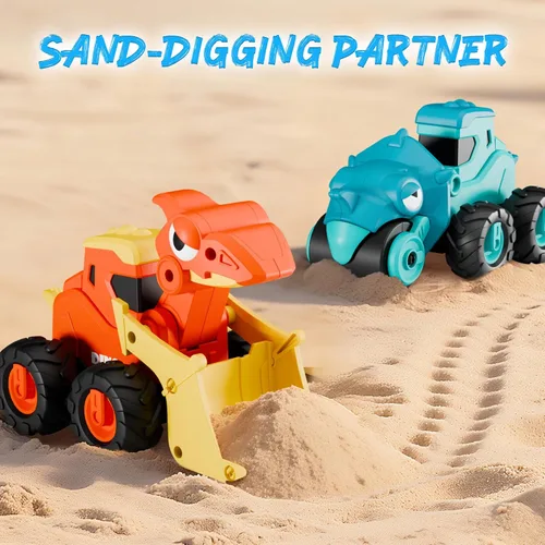 Miniatura 3 de iPlay, iLearn Juguetes de Camión de Dinosaurio para Niños Pequeños, Autos de Carreras Dinos Press Go para Niños, Conjunto de Juego de Vehículos