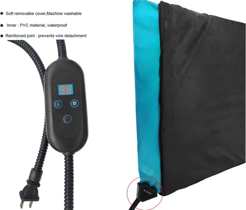 Miniatura 6 de Almohadilla térmica grande para mascotas para gatos y perros, 24 x 36 pulgadas, 6 niveles de calor, temporizador de apagado automático, impermeable