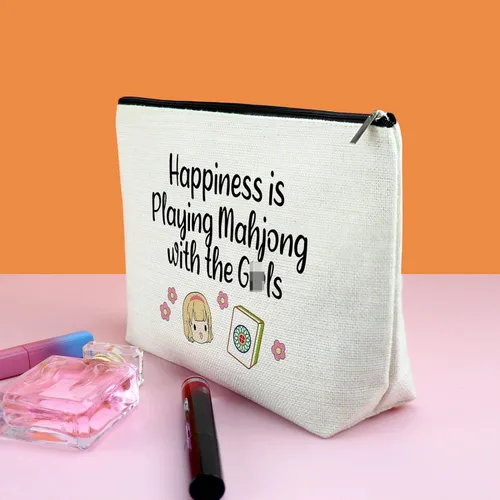 Miniatura 3 de Bridge Queen - Bolsa de maquillaje Mahjong para jugador, regalo de jubilación, regalo de Navidad y cumpleaños para amantes del póquer, Mahjong