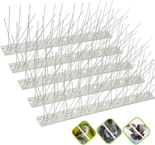 Miniatura 9 de Paquete de 56 picos de acero inoxidable para palomas y pájaros pequeños, para uso al aire libre, tiras de prevención de aves para cerca, cuervos