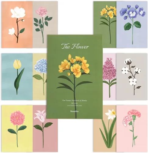Miniatura 22 de Monolike Flower for you Tarjetas individuales - Mezcla de 24 paquetes, encantadoras 24 tarjetas individuales Flor para ti 24p