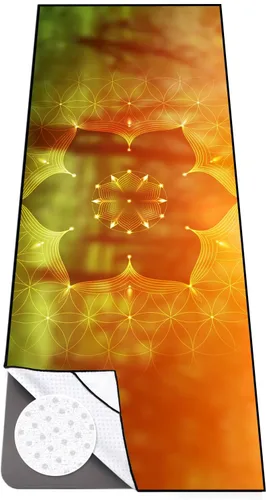 Miniatura 12 de Colorful Star Toalla de yoga con bolsillos en las esquinas, puntos de agarre antideslizantes, absorbentes del sudor, toallas para esterilla de yoga