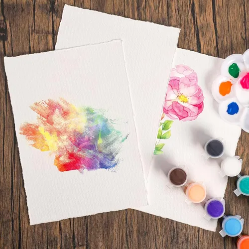 Miniatura 9 de FEITAKE Papel para acuarela 100% algodón prensado en frío / 140 lb (300 g/m²) / Papel de dibujo de arte mixto sin ácidos - Paquete de 30 hojas - 8