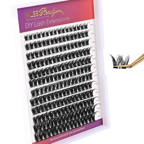 Miniatura 3 de Extensiones de pestañas de ojo ancho, 96 unidades, extensiones de pestañas individuales, rizo D, banda ancha (LC08, mezcla de 0.315 a 0.630 pulgadas)