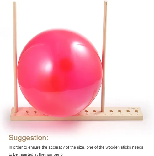 Miniatura 3 de Auihiay Regla de medición de globos de madera ajustable de 12 tamaños, herramienta de medición para decoraciones de globos, arcos, columnas