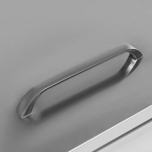 Miniatura 4 de PanDair - Cofre de hielo de acero inoxidable con tapa con bisagras, para interiores y exteriores, incluye tubo de drenaje y tapón de drenaje