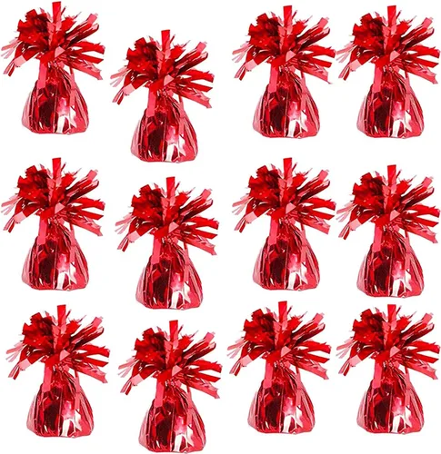 Miniatura 12 de Pesas de globos metálicos, recuerdos de fiesta de cumpleaños, regalos novedosos y mordazas, 5.5 pulgadas, paquete de 12 unidades plateado