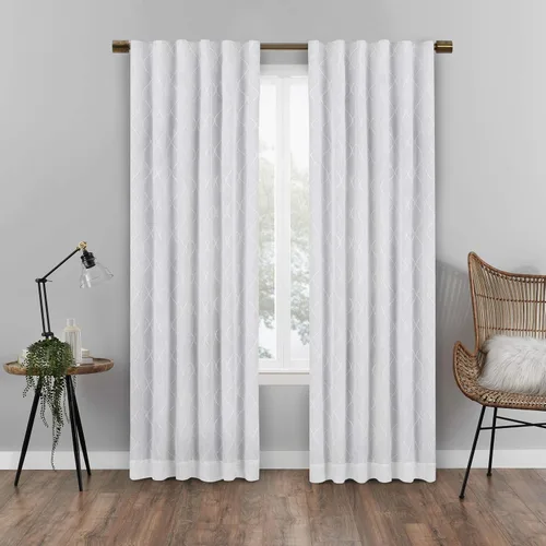 Miniatura 8 de Eclipse Absolute Zero Nora Geo - Cortinas opacas con aislamiento térmico y bolsillo para barra, para dormitorio, panel individual, 50 x 63 pulgadas
