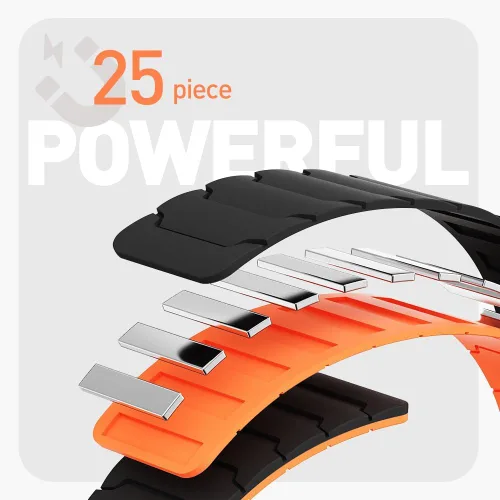 Miniatura 3 de Compatible con FITVII Smart Watch, 0.787 in, 0.866 in, correa magnética compatible con FITVII HM57, correa magnética deportiva de silicona fuerte