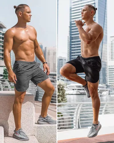 Miniatura 4 de CANGHPGIN Pantalones cortos de entrenamiento para hombre de 7 pulgadas, ligeros, paquete de 2 pantalones cortos de baloncesto con bolsillos