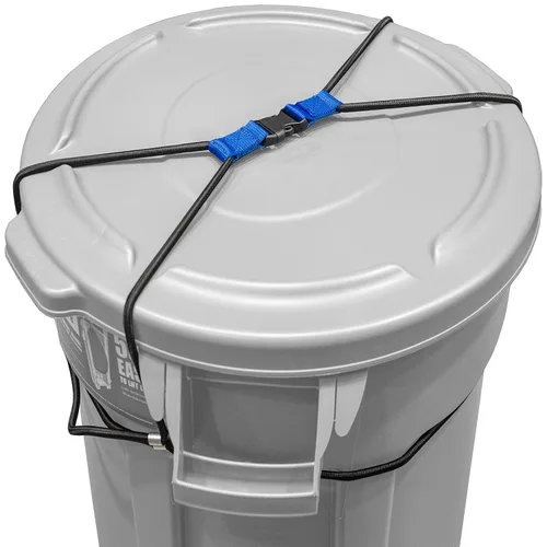 Miniatura 7 de ENCASED Bloqueo de cubo de basura extra grande para animales/mapaches, cuerda elástica resistente extra grande para exteriores