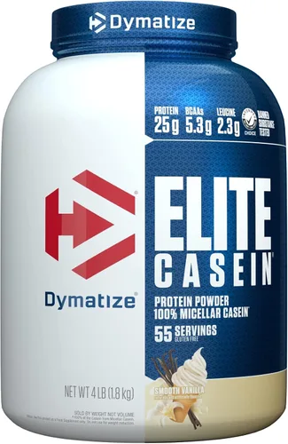 Miniatura 11 de Dymatize Elite - Proteína en polvo de caseína, chocolate, 100% caseína micelar, 25g de proteína, 5.4g de BCAA, 2.3g de leucina, absorción lenta