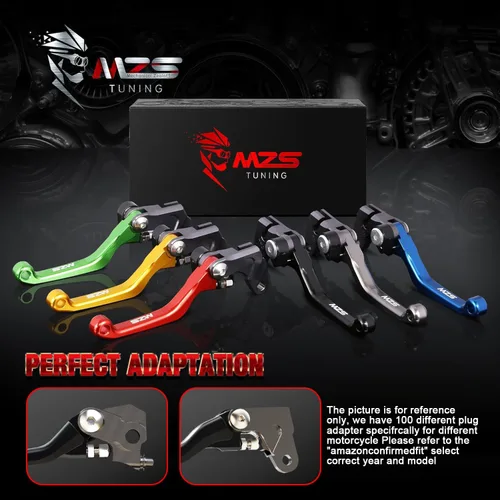 Miniatura 2 de MZS Palancas de embrague de freno negras para motocross, pivote ajustable, CNC compatible con DRZ4S DRZ4SM 2025-2026 / DRZ400E 04-07 / DRZ400S 00-24