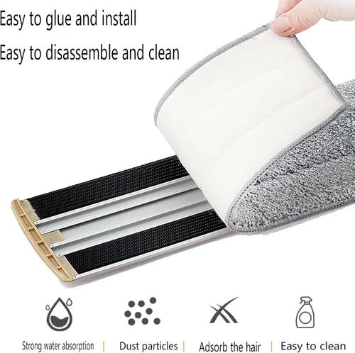 Miniatura 3 de Almohadillas de microfibra de 18 pulgadas, paquete de 6 cabezales de repuesto para mopas de microfibra para mopas húmedas y secas, almohadillas