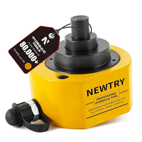 Miniatura 10 de NEWTRY Gato Hidráulico Ram Jack 10T Cilindro Hidráulico de Perfil Bajo Ram Jack Multi-Sección 1" Carrera Cilindro de Elevación Mini Portátil