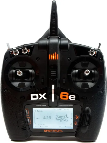 Spektrum DX6e Transmisor de Radio RC DSMX de 6 Canales 2.4GHz Solo (Sin Receptor) con Memoria de 250 Modelos | Telemetría | Enlace de Entrenador