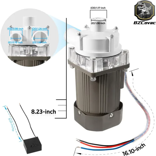 Miniatura 7 de S-0730 Bomba de agua para Hoshizaki, conjunto de bomba de motor de máquina de hielo con cable y kit de servicio de enchufe
