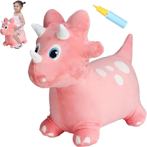 Miniatura 15 de INPANY Caballo Saltarín, Juguetes Panda Brincolín, Animal de Peluche Saltarín para Niños Pequeños, Juguetes de Goma Inflables para Montar, Regalo
