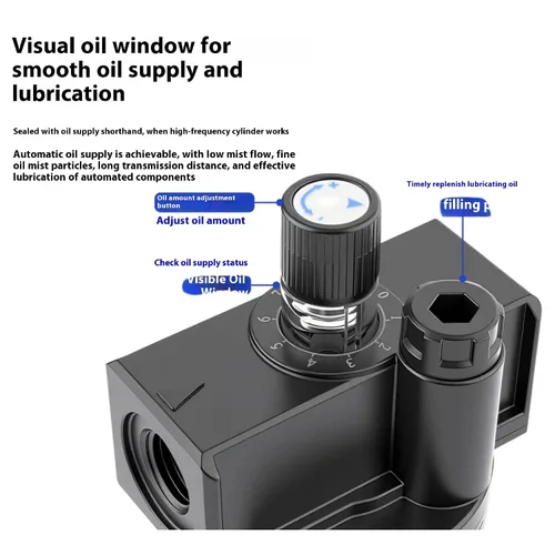 Miniatura 4 de Línea de aire comprimido Lubricador Airtac AL2000-C 1/4" NPT 0-145 Psi aceite para el tratamiento neumático de la fuente del sistema