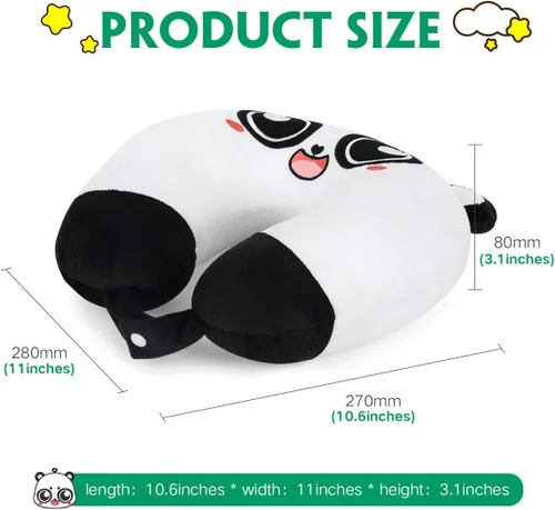 Miniatura 2 de H HOMEWINS Almohada de viaje para niños, linda almohada de cuello de animal para niños y niñas, almohada suave de soporte para cuello, cabeza