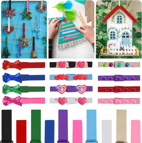 Miniatura 6 de 100 pinzas de madera de colores, alfileres de ropa de 2.9 pulgadas para manualidades, clip de lavandería, 10 alfileres de animación