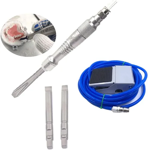 Miniatura 2 de Micro Air Flux Chipper Raspador neumático Escalado Pala de gas Cincel de yeso médico Grabado Disyuntor Escalador Herramientas dentales con 3 cinceles