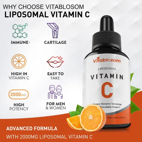 Miniatura 5 de Vitablosom Vitamina C Liposomal 2000mg Líquido para Adultos, Alta Absorción de VIT C, Maximiza la Vitamina C, Bueno para el Sistema Inmune