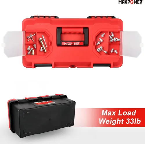 Miniatura 4 de MAXPOWER Caja de herramientas de 16 pulgadas, caja de herramientas pequeña de plástico con pestillo y bandeja extraíble, caja de herramientas
