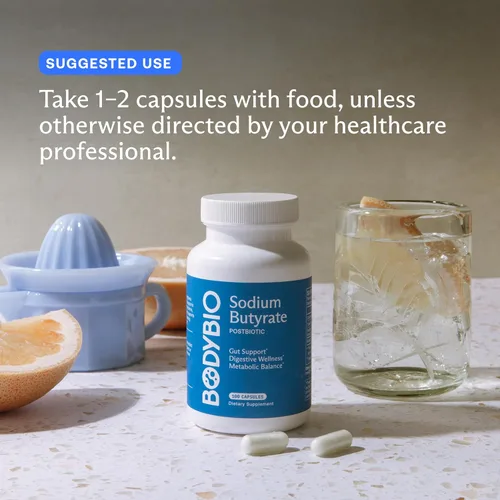 Miniatura 5 de BodyBio Butirato - Postbiótico para la Salud Intestinal, Apoyo Digestivo, Alivio de Hinchazón, Gases y Estreñimiento, Reparación de Intestino