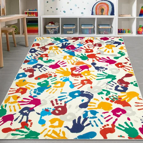 Miniatura 20 de STARUIA Alfombra de Área Colorida, Alfombra de Aula de 5'x7' para Niños, Alfombras Lavables con Salpicaduras de Pintura para Sala de Juegos, Tinta