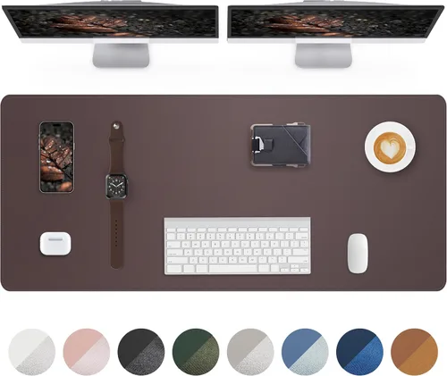Miniatura 59 de Tapete protector para escritorio y mouse, antideslizante, de piel sintética, tapete impermeable de escritura para laptop, para oficina y hogar