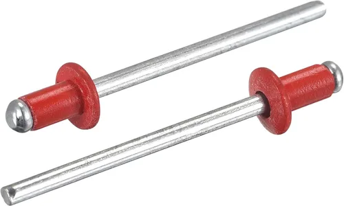 Miniatura 14 de uxcell Remaches ciegos de aluminio, 0.126 in x 0.197 in (1/8 pulgadas x 13/64 pulgadas), remache de extremo abierto, cabeza redonda plana para unir