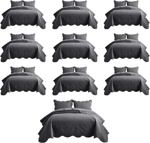 Miniatura 92 de MOONLIGHT20015 Juego de colchas individuales (68" x 86") – Paquete a granel de 10 al por mayor para hoteles, dormitorios de invitados y Airbnbs