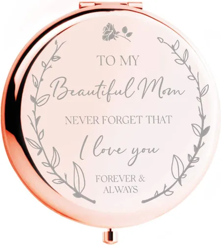Miniatura 8 de CV CHARVORIA Regalos de cumpleaños para mujer, espejo compacto de oro rosa con texto en inglés "Not a Day Over Fabulous", ideas de regalo