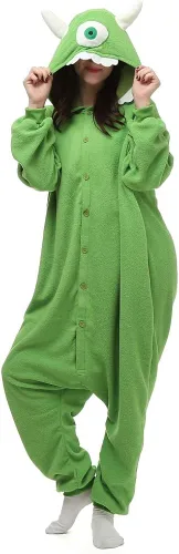 Miniatura 4 de Mike Wazowski - Mameluco para mujeres y hombres, disfraz de Halloween y Navidad, color verde